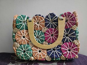 New Jute And Bamboo Hand Bag