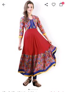 Libas Bright Red Heavy Anarkali Kurta