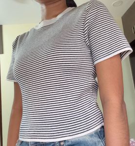Zudio Striped Crop Top