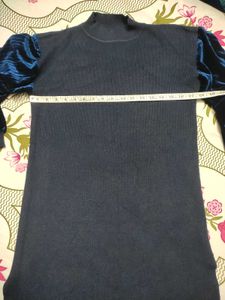 🥳Stylish Blue Velvet Sleeve Dress