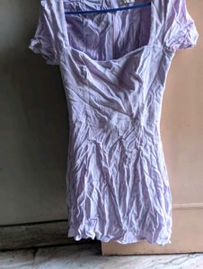 Lilac Ribbed Mini Dress