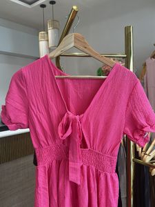 Urbanic Pink Tie-Front Mini Dress