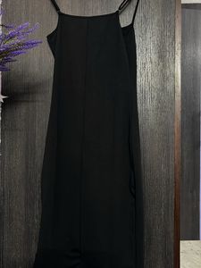 Black Spaghetti Strap Midi Dress