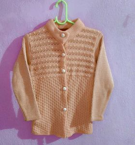 Coral Puffer Jacket With Pink Sweater 💗✨