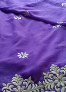 Purple Ombre Embroidered Saree