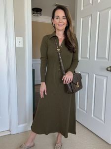 old navy imported Olive Knit Midi Dress
