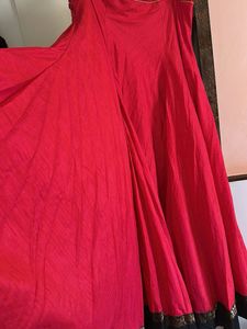 Red Ethnic Fishcut Skirt