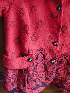 Red Embroidered Women's Jacket