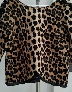 Zara Tan And Black Blouse
