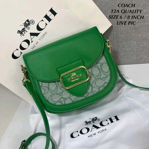 COACH MORGAN SADDLE BAG IN SIGNATURE CHAMBRAY
