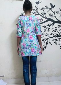 Pure Cotton flower Printed Kurti 🌺