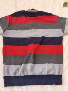 Striped V-Neck Pullover Sweater