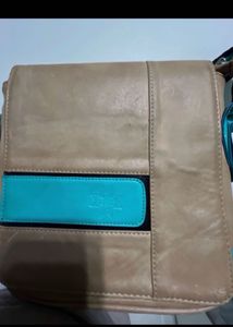 Vintage Leather &amp; Turquoise Accent Bag From Metro