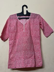 Pink Printed Kurta