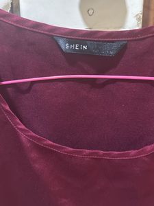 Burgundy satin top
