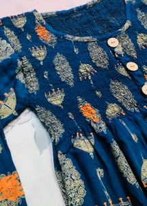 Patterned Three-Quarter Sleeve Top