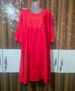 Red Printed Kurta