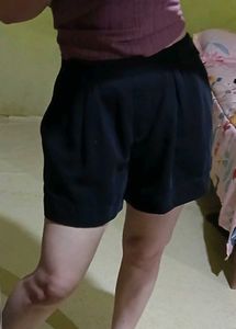 Black Pleated Shorts