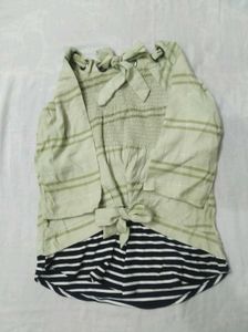 Striped Bow Tie Top