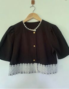 Lace Trimmed Crop Top