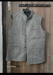 Men&#39;s Grey Sleeveless Nehru Jacket