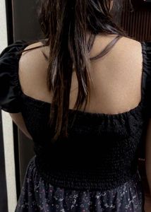 Beautiful Black Crop Top Stretchable Fabric