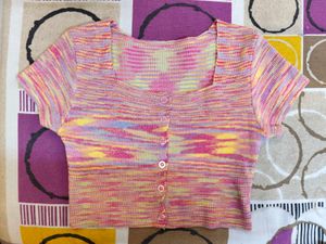 Colorful Knit Crop Top