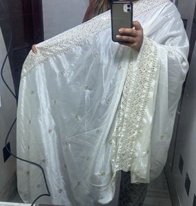 partywear off white dupatta
