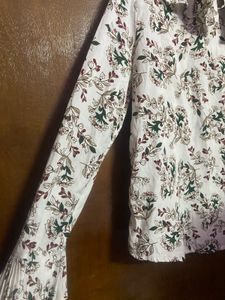 Floral High Neck Ruffle Blouse