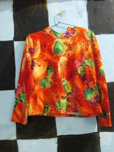 Orange Girlesh Crop Top