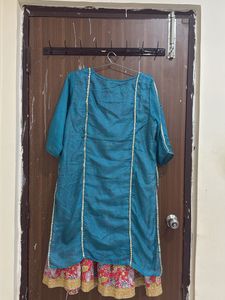 Teal &amp; Pink Kurta Set
