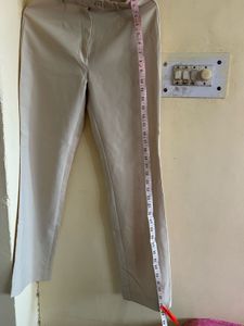 Beige Straight Pants