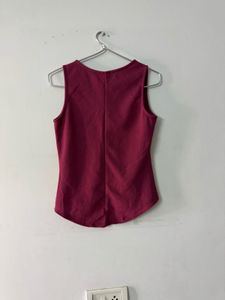 Chic V neck Purple Sleeveless Top