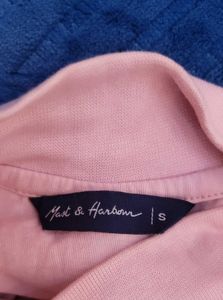 Cute Korean Style High Neck Pink Tee