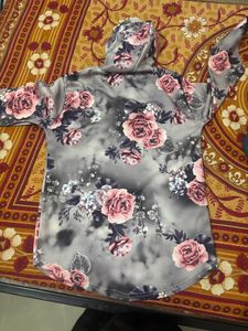 Floral Print Hoodie