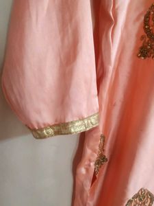 Peach Embroidered Kurta Set