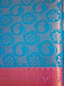 Blue &amp; Pink Silk Saree