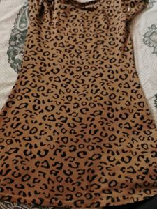 Leopard Print Long Sleeve Dress