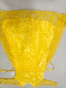Girls Yellow Lace Dress