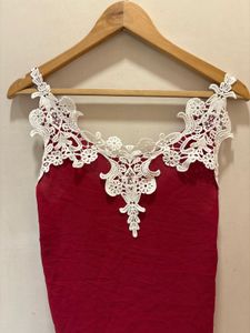 Beautiful Lace Trim  Top