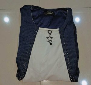 Stylish Blue &amp; White Dress