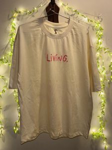 simple and stylish oversized Light Yellow T-shirt