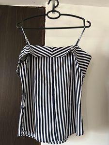 Sassafras Navy Blue Striped Women’s Top