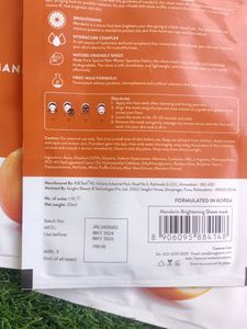 Myglamm K Play Mandarian Brightening Sheet Mask