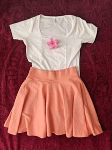 Aesthetic cute peach Skirt