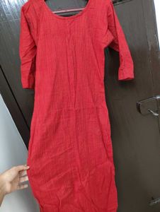 Beautiful Red Cotton Kurta
