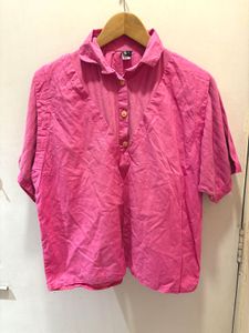 Vintage Pink Button-Up