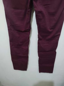 Marks And Spencer Crimson Maroon Long Pant Trouser
