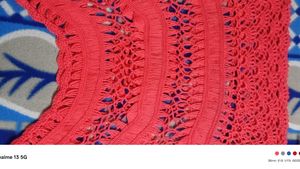 Red Crochet Style Top