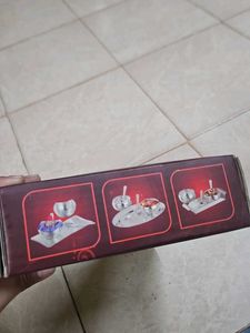 Silver Glow Set Of 2 Glasses And A Tray